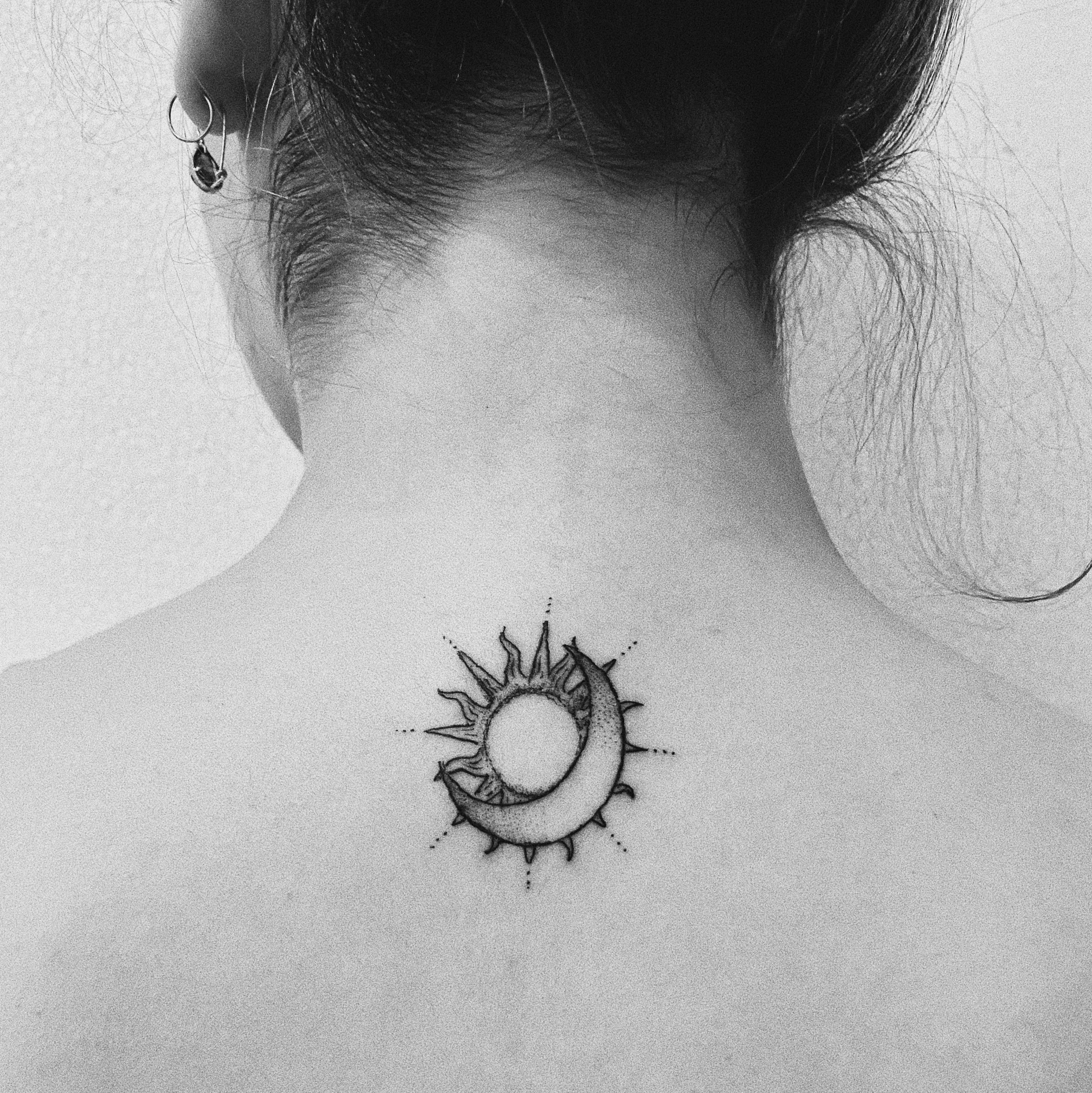 Tattoo uploaded by Yannis Steiakakis  moon sun tattoo linework  lineworktattoo dot dottingart dotworktattoo dotwork girlwithtattoo  tattooedgirls inkedgirls tattooartist  Tattoodo