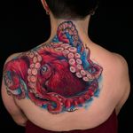 Octopus Cover up. #octopustattoo #octopustattoos #octopus #cephalopod #CoverUpTattoos #coveruptattoo #coverup #backtattoo #shoulderpiece 