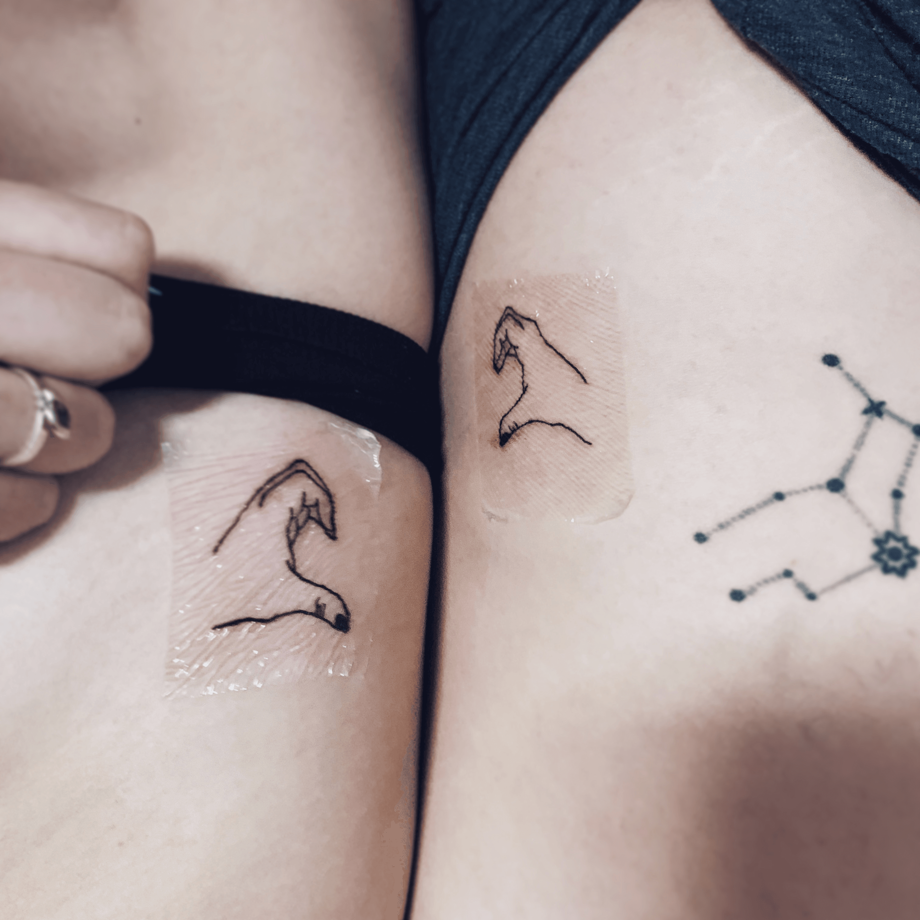 My fiancé and I were in a long distance relationship from Indonesia to  South Africa for two years This year is our 6 year anniversary and these  tattoos are to remember our