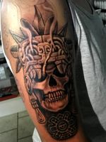 Aztec tattoo first session 