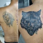 Coverup in process... 🐺#inkim.studio#kimdong_tattoo#blackandgreytattoo#tattoosp#coveruptattoo #coveringup #wolfcoverup