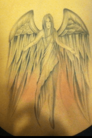 Freehand angel tattoo 