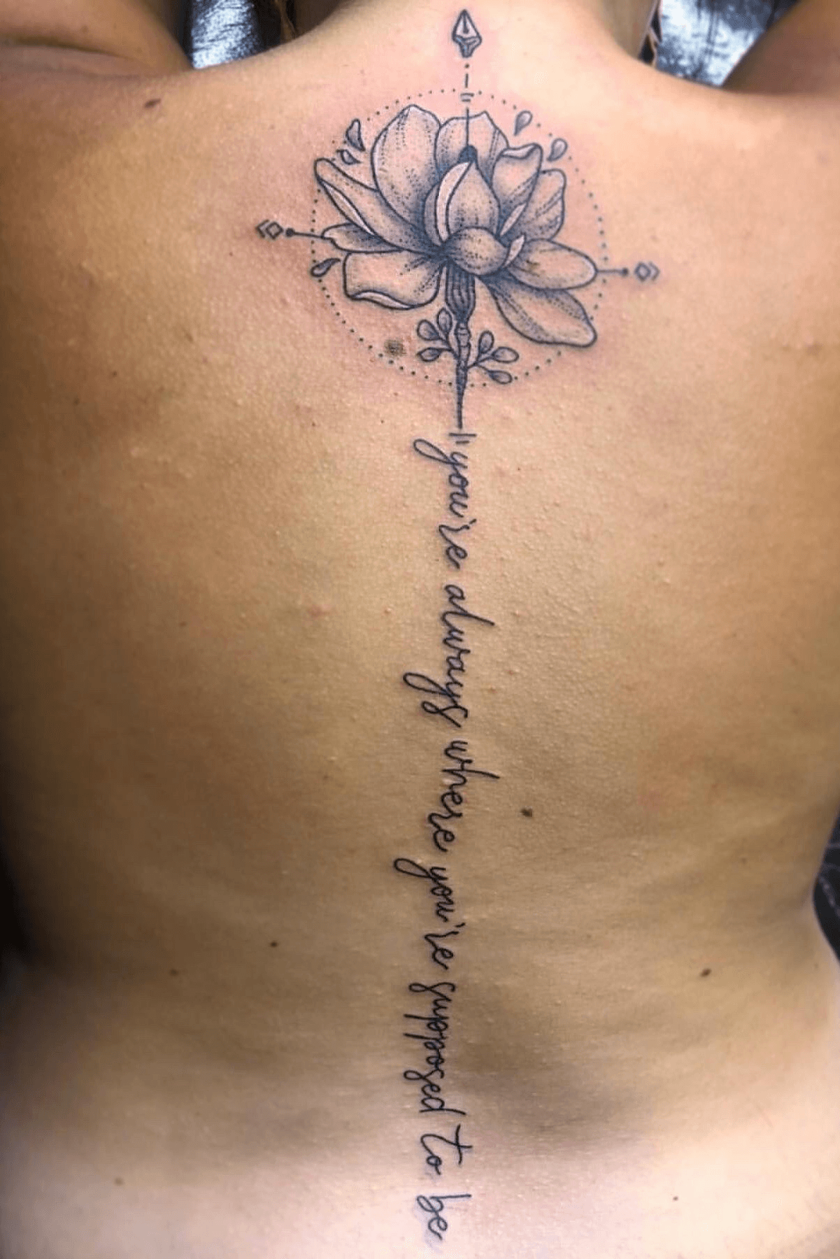 Spine Quote Tattoos  Writing tattoos Spine tattoos for women Floral back  tattoos