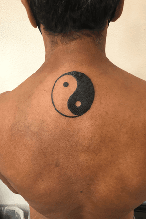Yin yang tattoo I did. His daughter came to get his first tattoo as a Father’s Day gift 