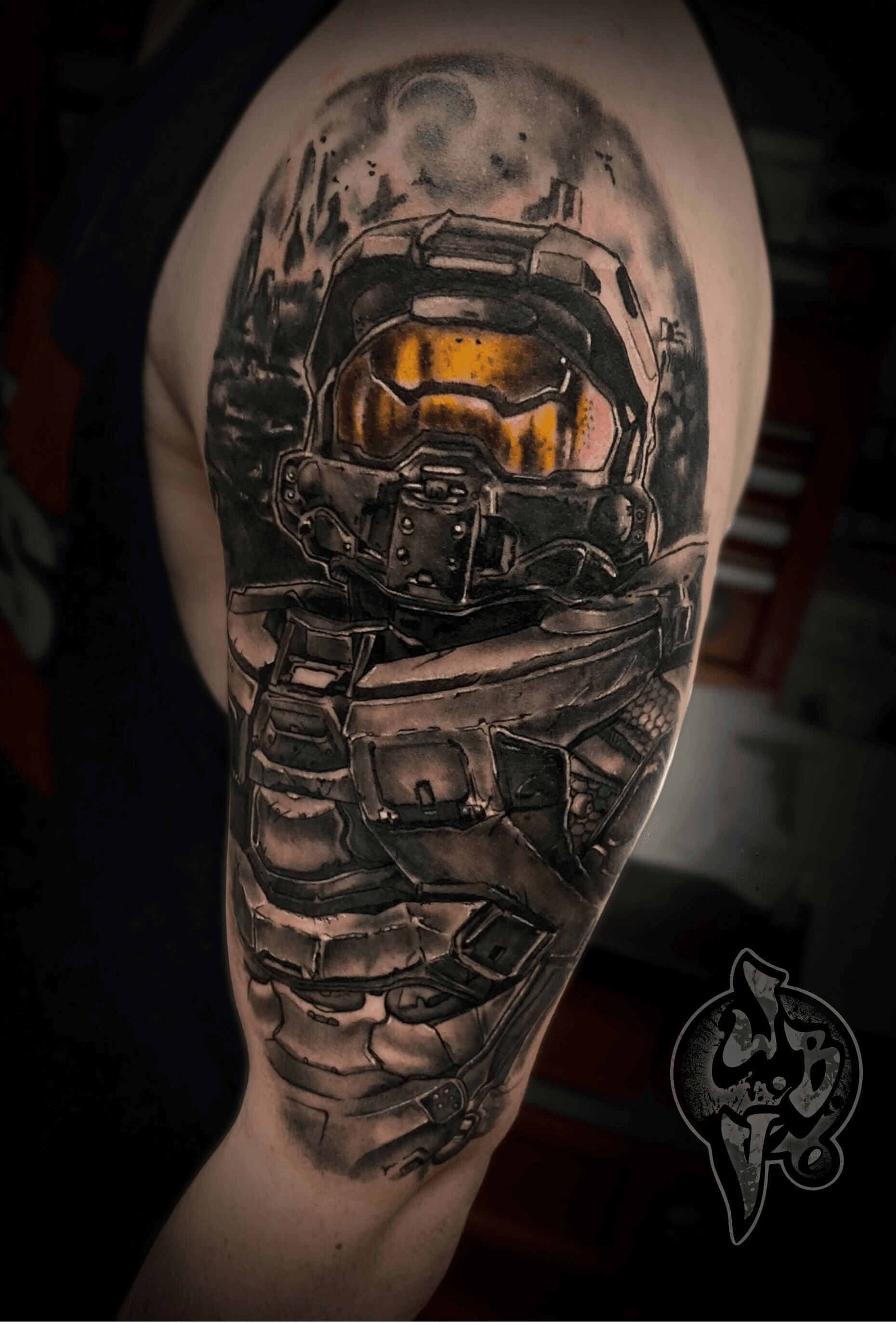 Halo Master Chief Helmet by Arden Body Graphics New Jersey  rtattoos