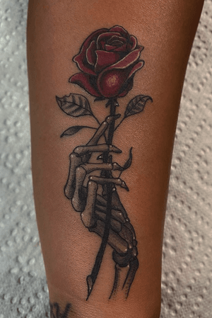 Black and grey red rose 