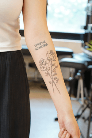 line rose tattoo