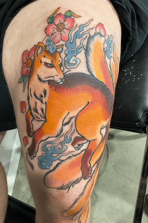 Kitsune Tattoo #tattoodo #tattoooftheday #losangelestattoo #japanesetattoo #colortattoo