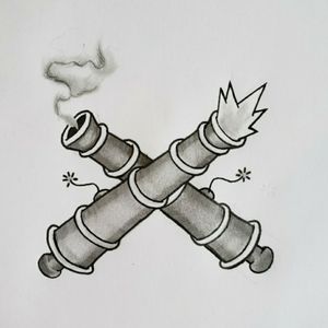The cross cannons signify that you had a combat job in the navy, so I drew my own rendition for anyone that's earned it