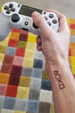 The world is in play! Playstation buttons #playstation #PlayStationTattoos #ps4 #ps3 #ps2 #ps1 