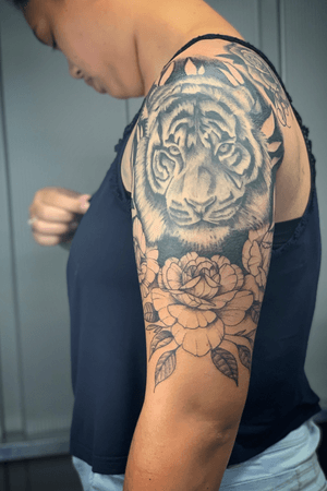 Tiger and Floral piece 