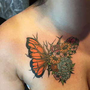 Chest butterfly made of flowers! 