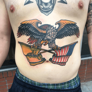Screaming eagle stomach tattoo, cause what’s more Merica then that!?! 