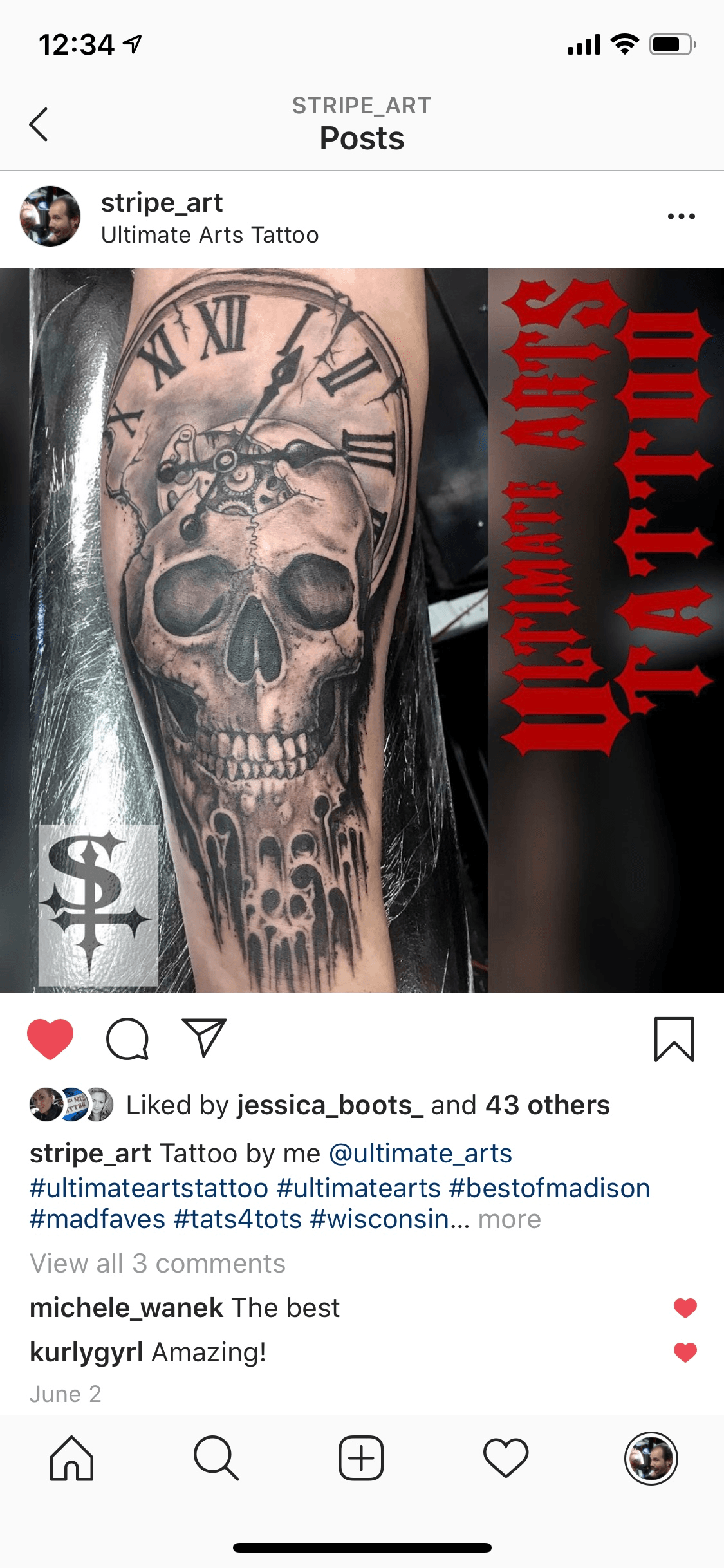 Tattoos by Stripe — Ultimate Arts Tattoo