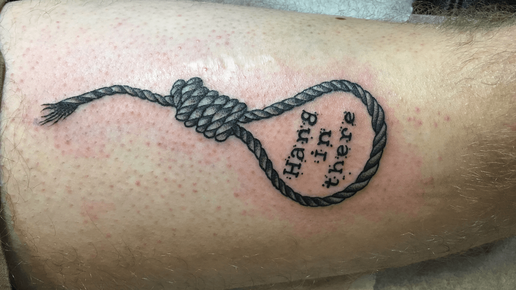 Tattoo Uploaded By Dex Andrew Barfield Illustrative Noose Hang In There Baby 1401780 Tattoodo