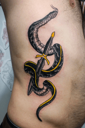 Snake & dagger. vinnytattoos95@gmail.com