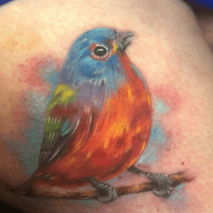 realistic/paint like bird on thigh! 