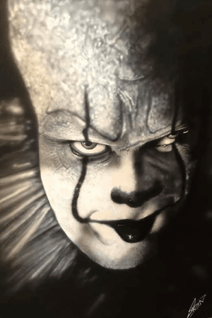 Pennywise-airbrush on canvas
