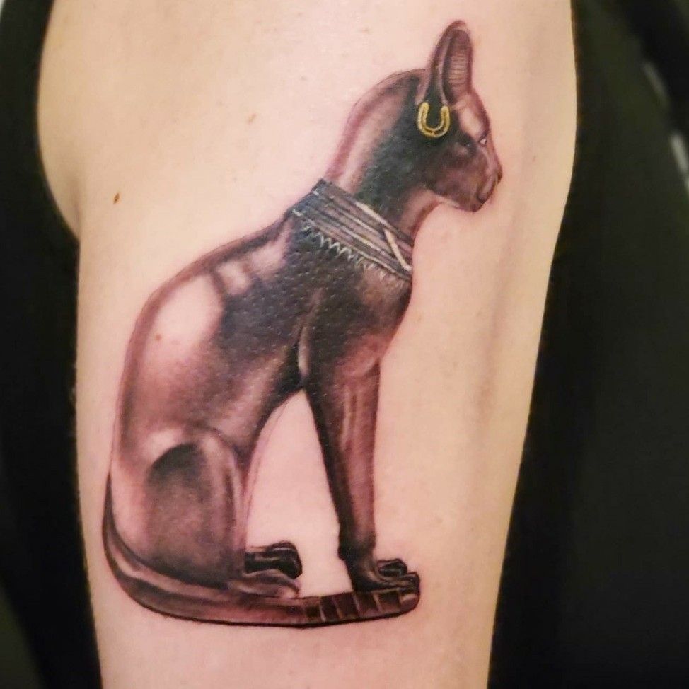 egyptian cat statue tattoo