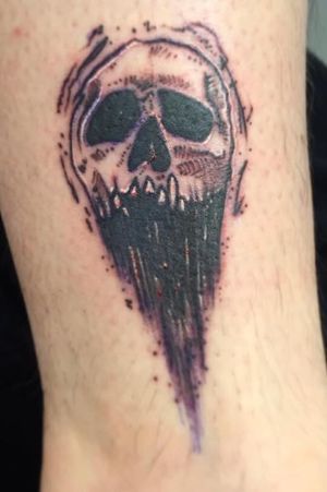 Bearded Skull Designed by Stu Blam and tattooed at Mikes Tattoos Crosby, Liverpool UK 