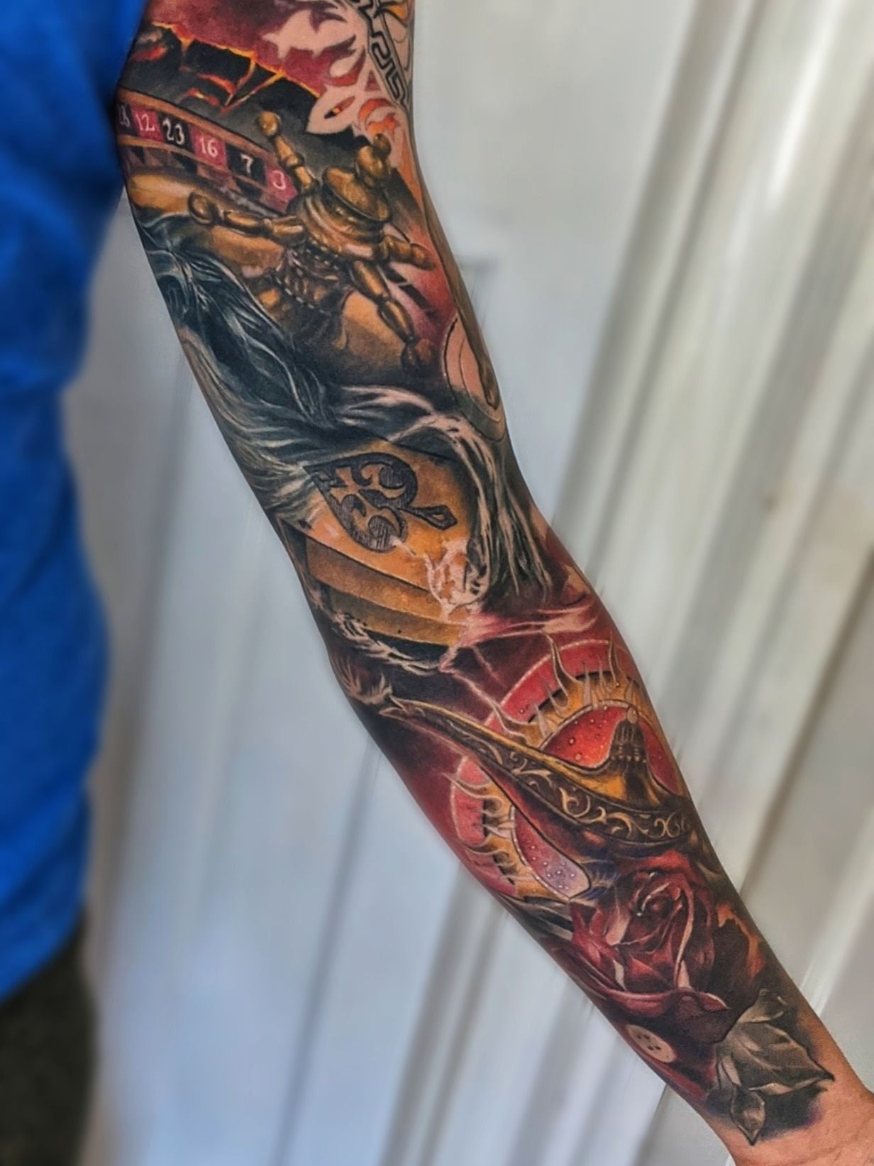 Tattoo uploaded by WANDAL • Healed shot of inner sleeve! Thanks Alex for  sharing with me how lovely it all healed Outer sleeve to finish soon  #sleevetattoo #neotraditional #cooltattoos #snake #snaketattoo #mirror #