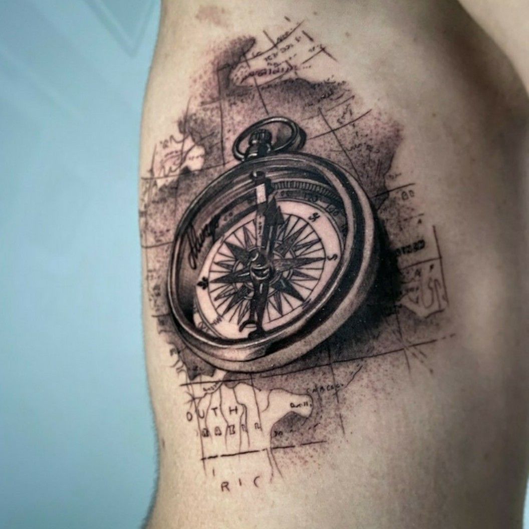 Finding Your Way: The Symbolism and Significance of Compass Tattoos: 80  Designs - inktat2.com