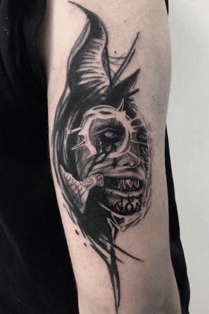 Ghostemane trash tattoo #portrait #blackandgrey #horror #blackworktattoo 