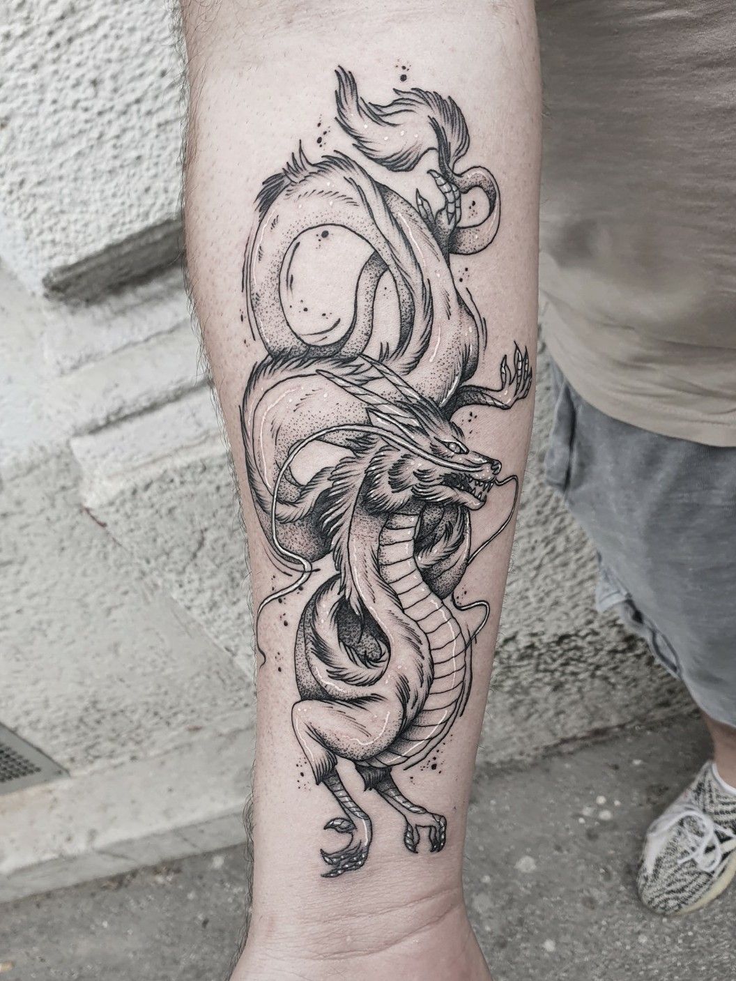 Tattoo uploaded by Victor Chateaubriand  I think Ill call this one  Horace the Hungarian Horntail  Thanks bro rodrigocanteras Done at  lovehatenewyork rodrigocanteras tattoosbyrodrigocanteras nyink  donedhardy dragon traditional 