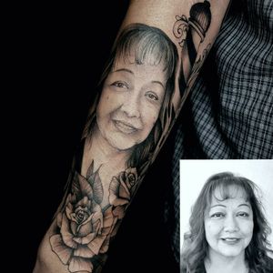 My very first try at a #portraittattoo #facetattoos #portrait #realism #blackandgrey