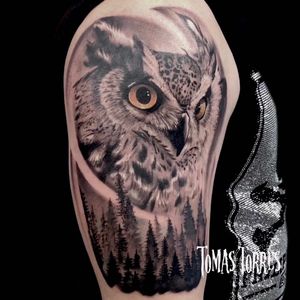 Black and gray owl #tattoos 