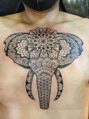 Elephant Mandala tattoo done by me recent work