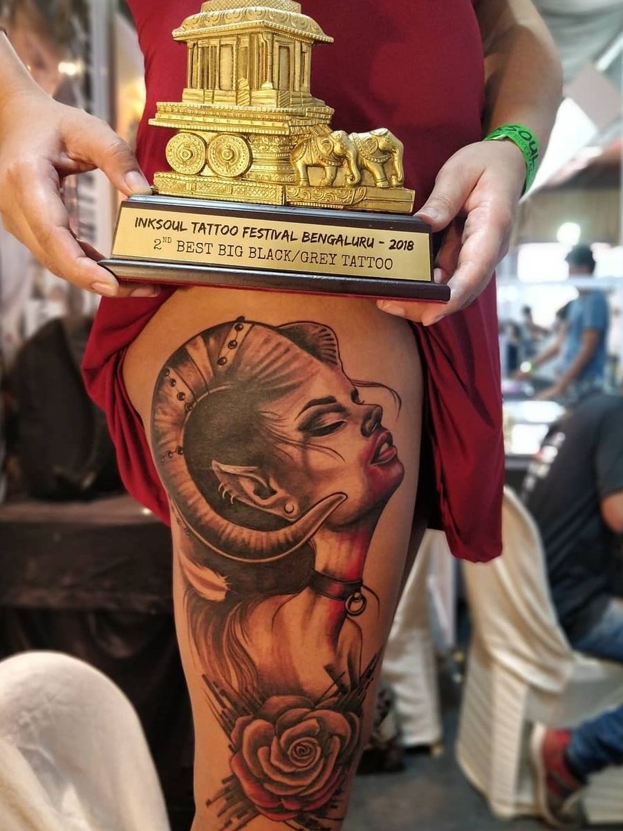 Tattoo uploaded by Jessie verve • Second best big black and grey tattoo  award at Bangalore convention • Tattoodo