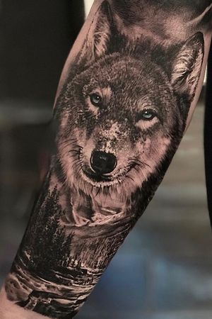 Wolf #wolf #blackandgrey #photorealism 