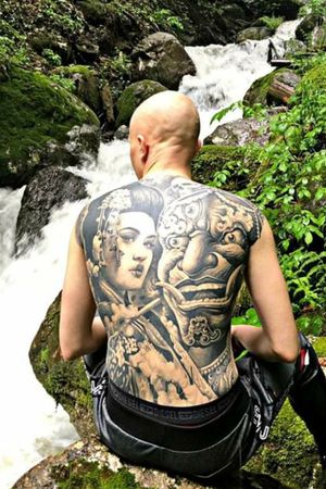 Japanese tattoo #japanesetattoo #Geisha #geishahead #demon 