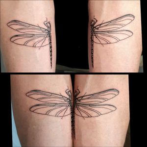 Interactive dragonfly #clydelaudato #finelinetattoo #interactivetattoo #blackandgreytattoo #blackworktattoo 