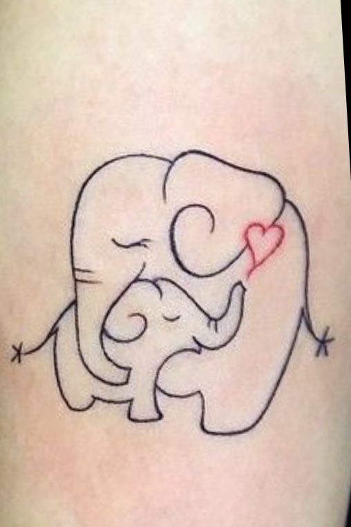elephant simple tattoo new animals love heart elephant