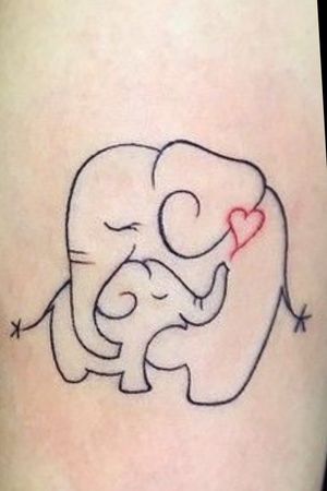 Mother daughter elephant tattoo