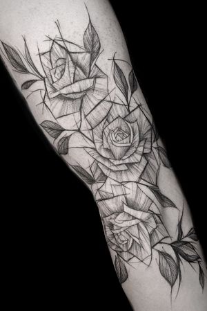 Sketch style roses. Paige Jean Tattoos. Salt Lake City, Utah. • Contact me on my Instagram @paigejeantattoos or text me at 805-835-2230