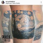 Starry night, Vincent Van Gogh. . Follow me on Instagram for more! Sm.artntattoo 