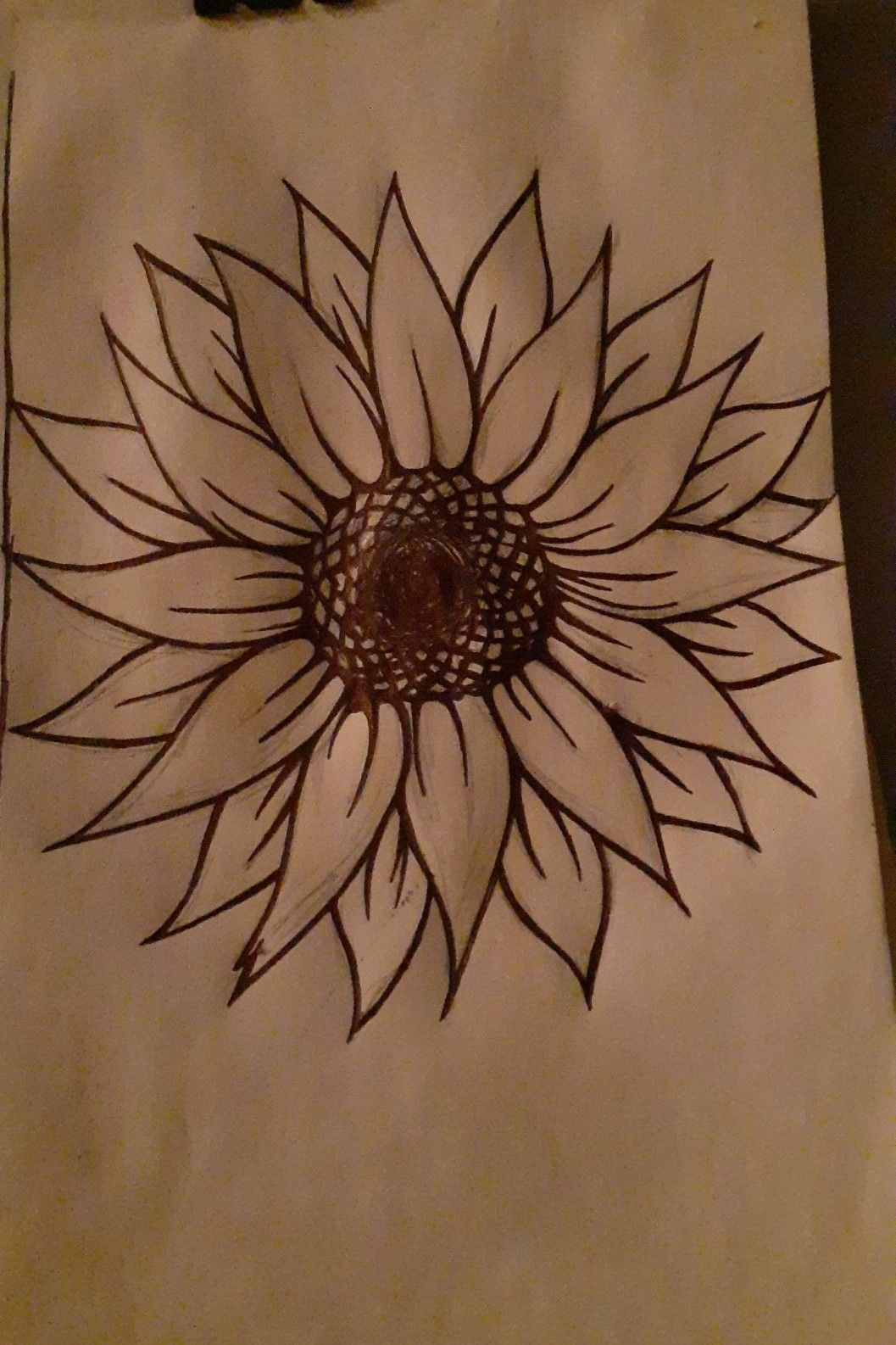 Sunflower tattoo design Royalty Free Vector Image
