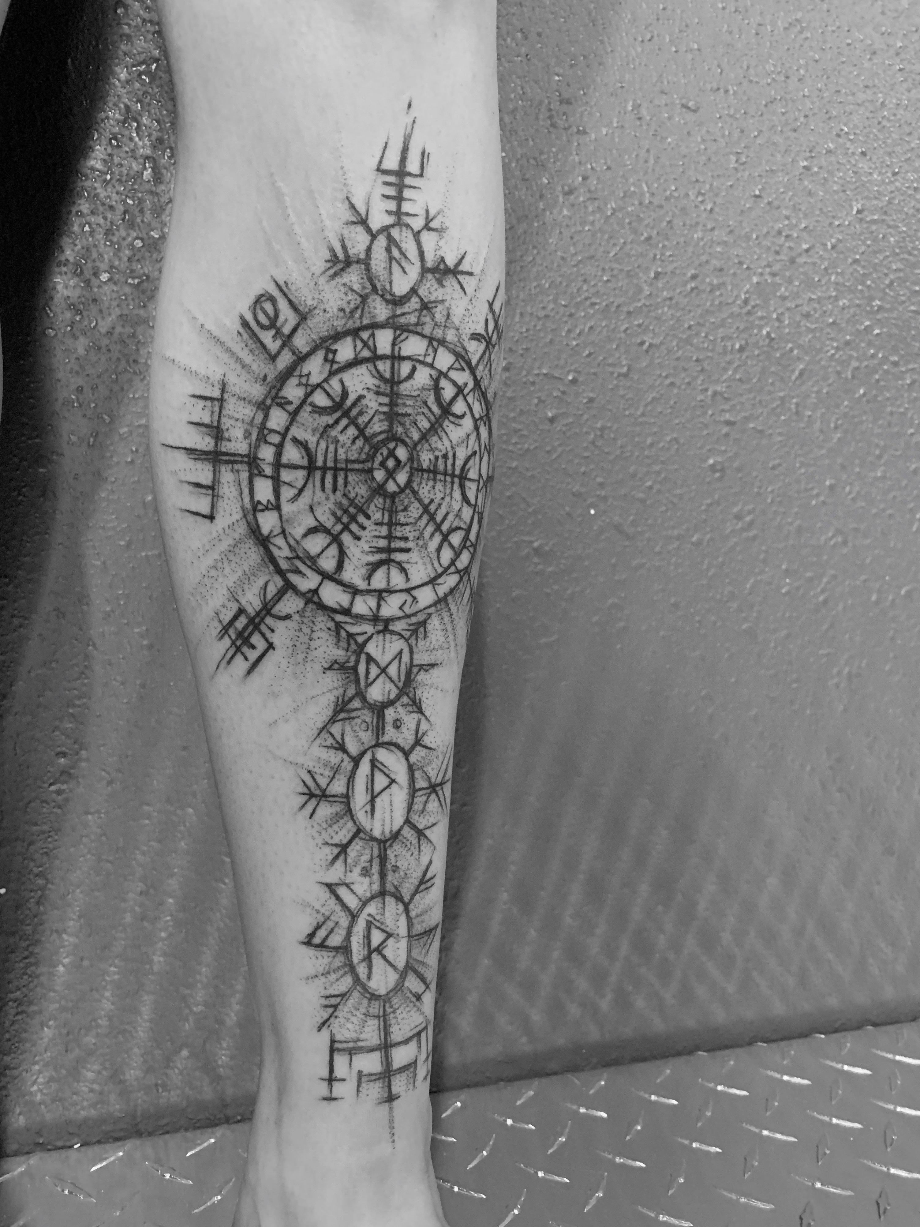 Tattoo uploaded by Paige Jean Tattoos • Viking vegvisir. Sketch style. Paige Jean Tattoos. Salt Lake City, Utah. • Contact me on my Instagram @paigejeantattoos or text me at 805-835-2230 • Tattoodo