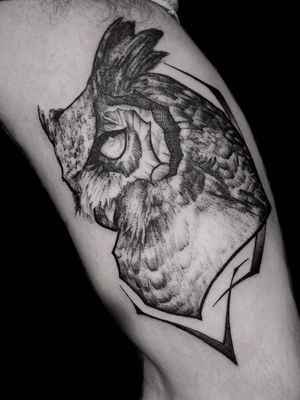 Owl tattoo. 
Paige Jean Tattoos. 
Salt Lake City, Utah. • Contact me on my Instagram @paigejeantattoos or text me at 805-835-2230