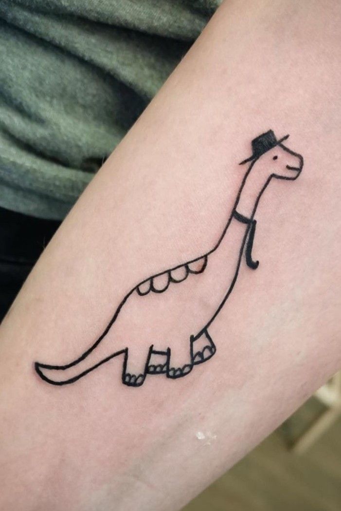 Minimalist Dinosaur Tattoos A Peek into Prehistoric Minimalism
