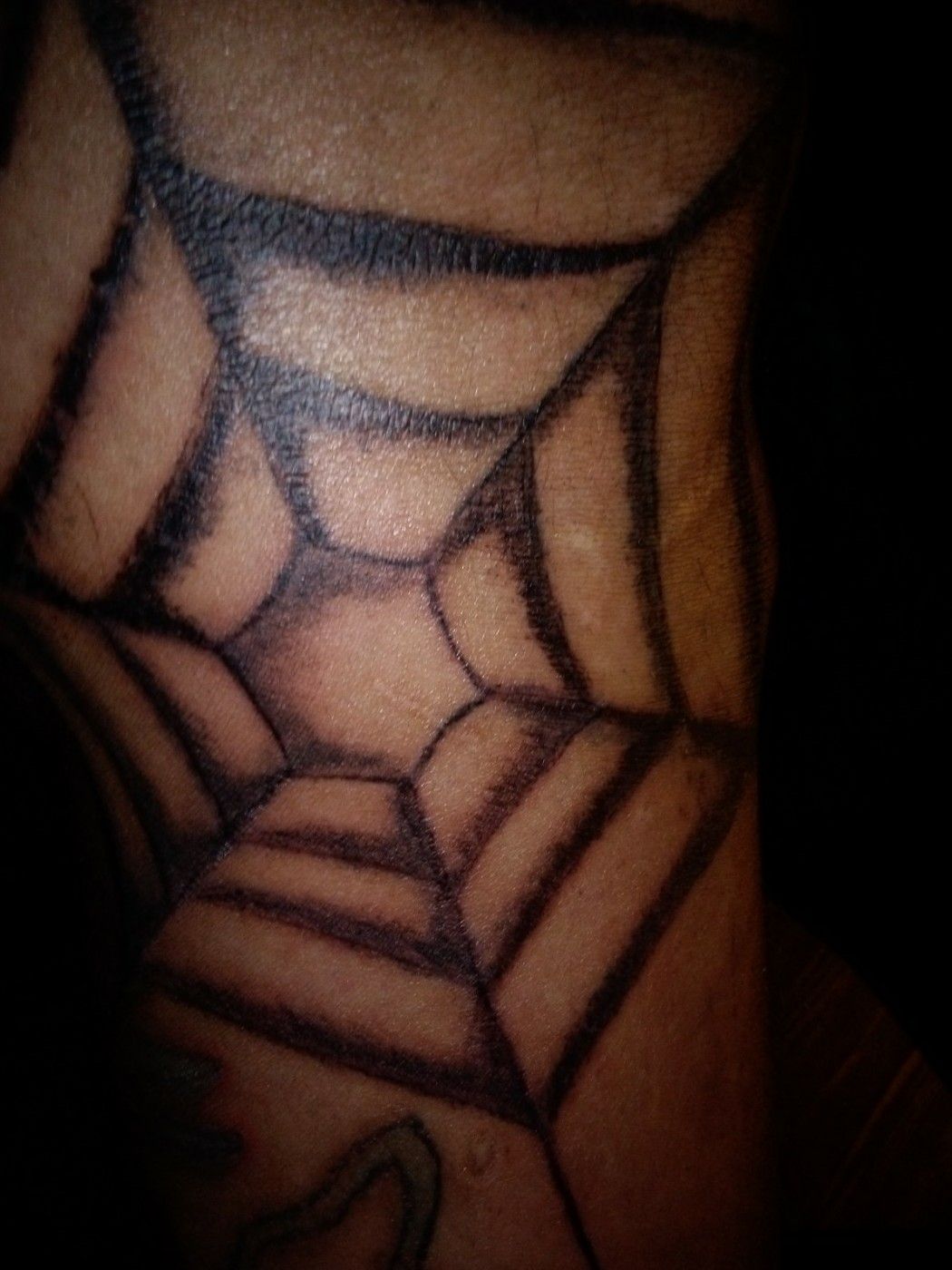 Tattoo uploaded by Brad Moras • Spider web on left inner knee area •  Tattoodo