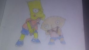 Gotta love the collab mashup! Tat by: John Sweeney AkA Wee_man #BartSimpson #StewieGriffin #Simpsons #familyguy #twins #ElBarto #stewie 