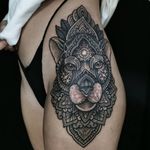 geometric lioness tattoo by ash boss #ashboss #geometric #mandala #cat #lioness #linework #pattern #ornamental #sacredgeometry