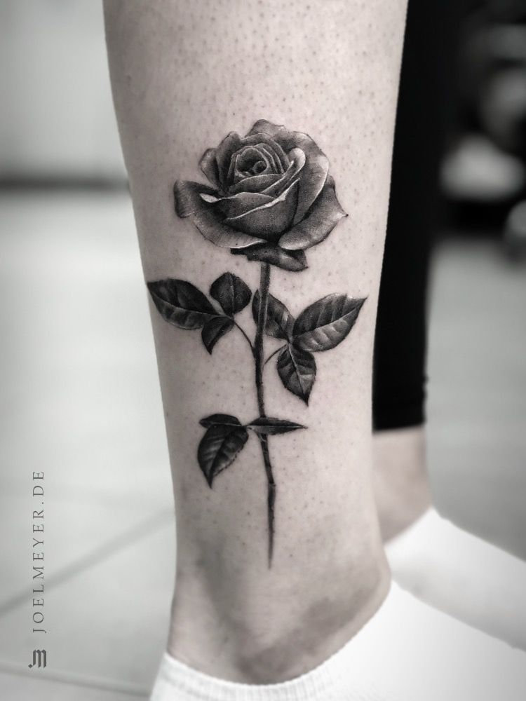 Black and Grey Flowers Tattoo by Dimas Reyes TattooNOW