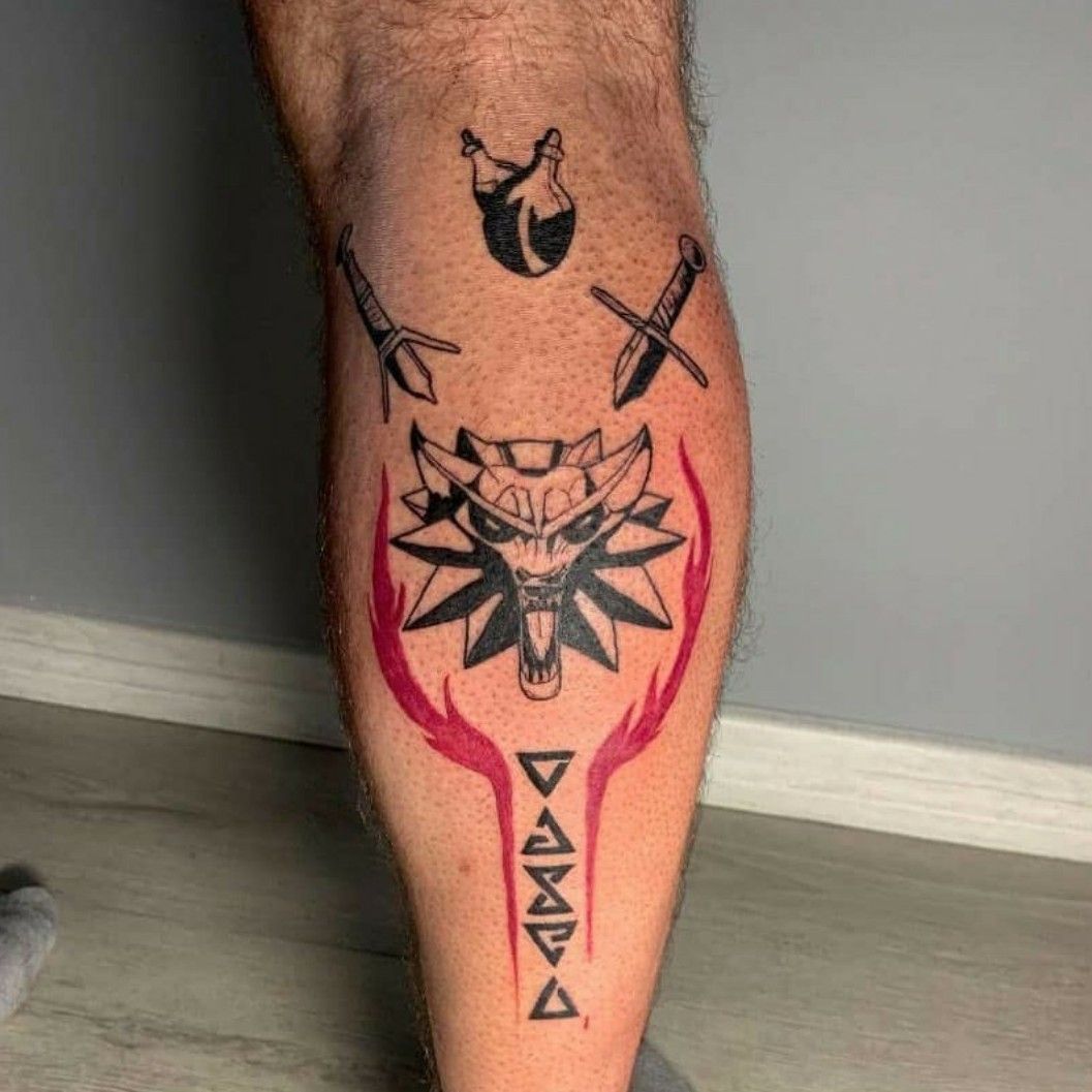 Dreamhands Tattoo on Instagram Bring the old ink a new life Done by  Chris Swords from THE WITCHER video game Get in tou  Gaming tattoo  Tattoos Sketchy tattoo