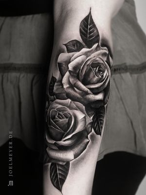Roses Realistic Tattoo Black and Grey Joel Meyer