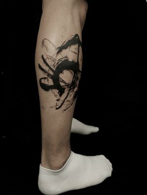 Brush stroke tattoo,“Email : hanutattoo@gmail.com IG : hanu.classic,, ▫️HANU▫️#tattoo #tattoodo #inked #ink #brushstroke #brushstroketattoo #brushtattoo #Korea #hanu
